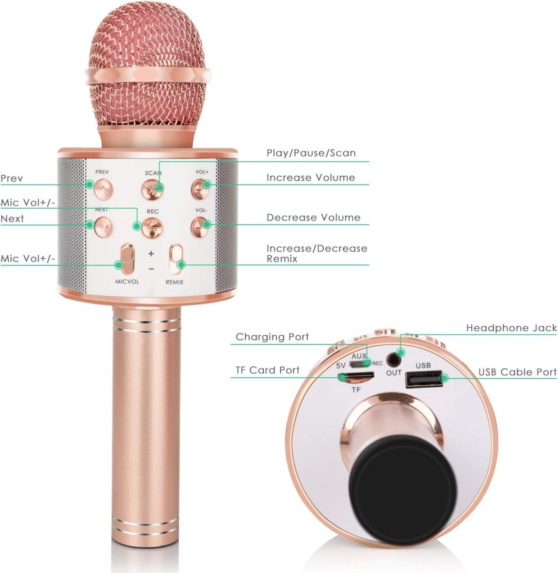 5-in-1 Portable Handheld Karaoke Mic & Speaker